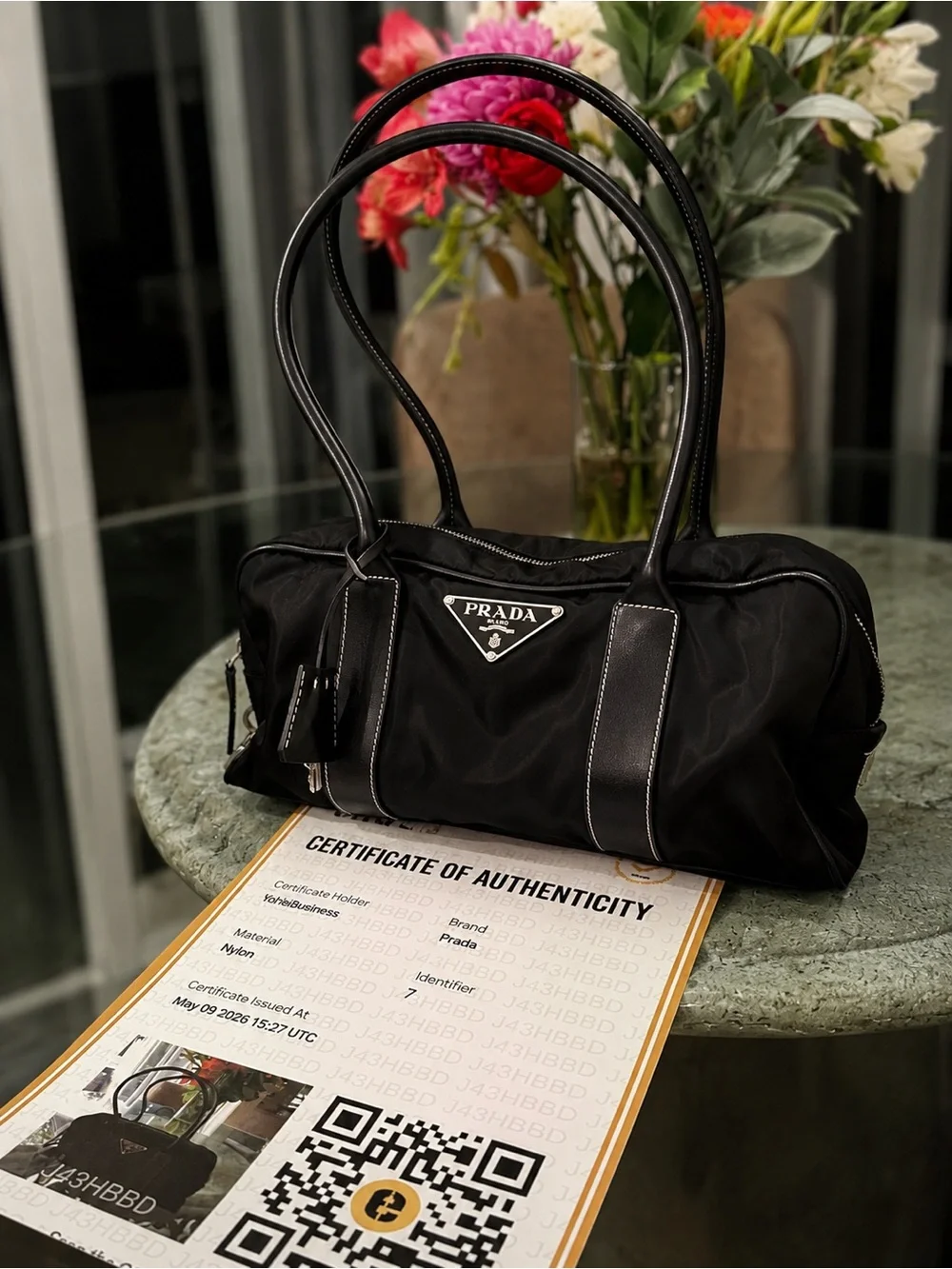Authentic Prada Black Nylon Shoulder Bag w/ Lock - Iconic Designer Tote - Picture 1 of 15